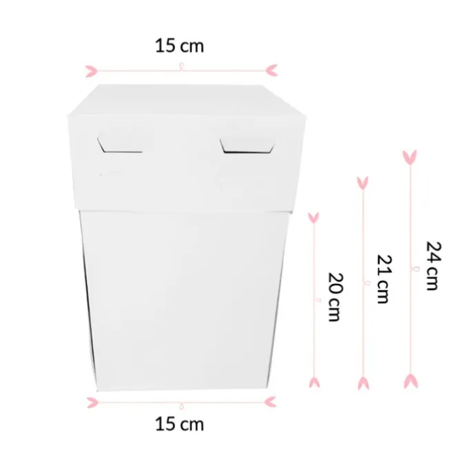 Caja para tarta con 3 alturas ajustables 15 x 15 cm - Pastkolor