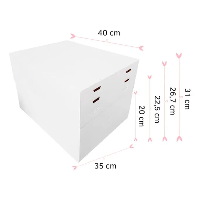 Caja para tarta con 4 alturas ajustables 40,5 x 35,5 cm - Pastkolor