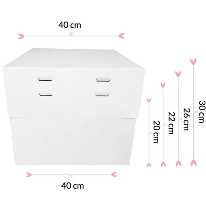 Caja para tarta con 4 alturas ajustables 40 x 40 cm - Pastkolor