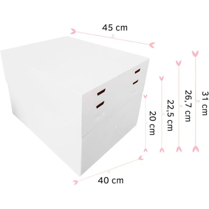 Caja para tarta con 4 alturas ajustables 45,5 x 40,5 cm - Pastkolor