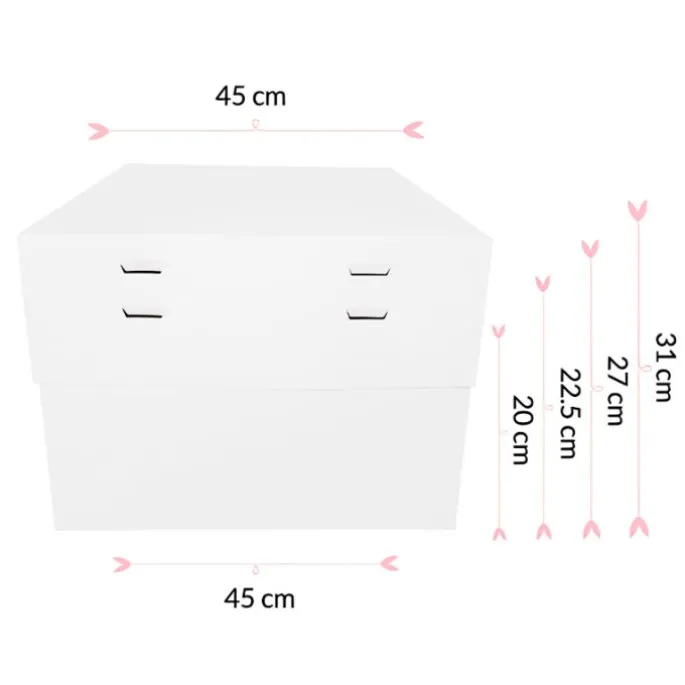 Caja para tarta con 4 alturas ajustables 45 x 45 cm - Pastkolor