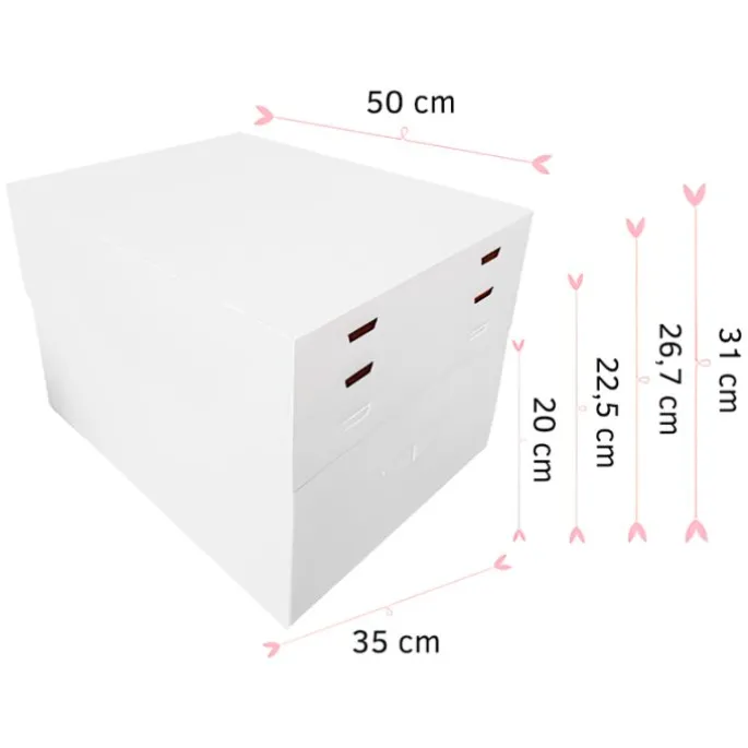 Caja para tarta con 4 alturas ajustables 50,5 x 35,5 cm - Pastkolor