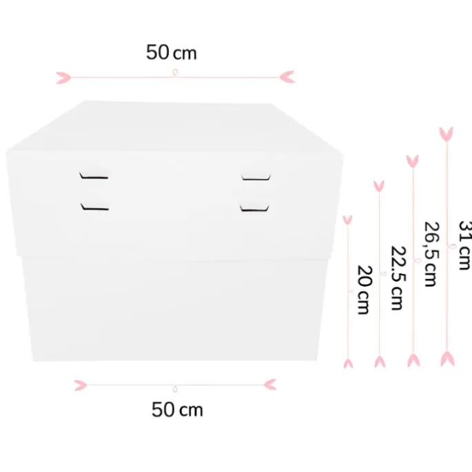 Caja para tarta con 4 alturas ajustables 50 x 50 cm - Pastkolor