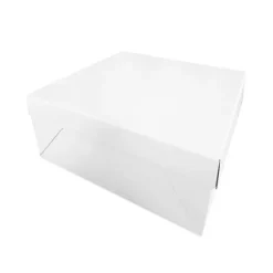 Caja para tarta con elevador blanca 20,5 x 20,5 cm