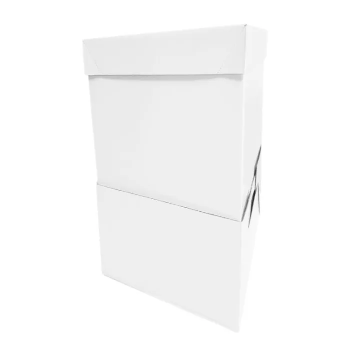 Caja para tarta con elevador blanca 20,5 x 20,5 cm