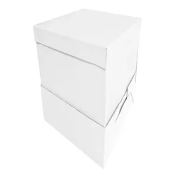 Caja para tarta con elevador blanca 20,5 x 20,5 cm