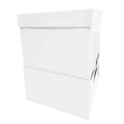 Caja para tarta con elevador blanca 25,5 x 25,5 cm