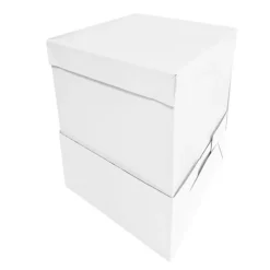 Caja para tarta con elevador blanca 25,5 x 25,5 cm