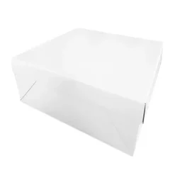 Caja para tarta con elevador blanca 25,5 x 25,5 cm