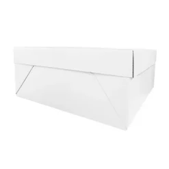 Caja para tarta con elevador blanca 25,5 x 25,5 cm