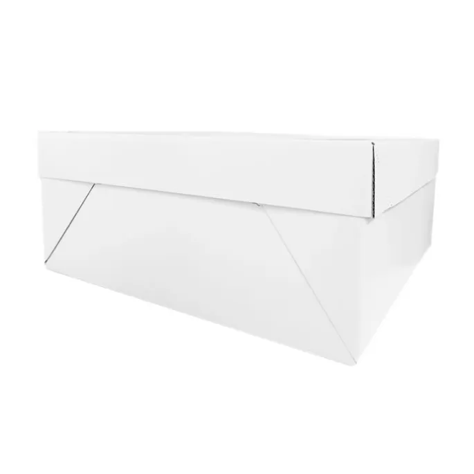 Caja para tarta con elevador blanca 25,5 x 25,5 cm