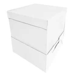Caja para tarta con elevador blanca 30,5 x 30,5 cm