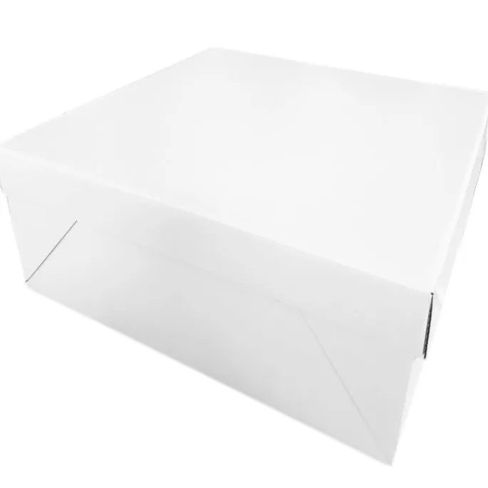 Caja para tarta con elevador blanca 35,5 x 35,5 cm