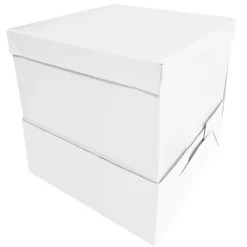 Caja para tarta con elevador blanca 35,5 x 35,5 cm