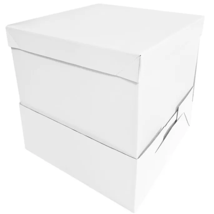 Caja para tarta con elevador blanca 35,5 x 35,5 cm