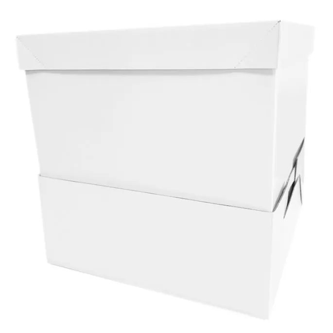 Caja para tarta con elevador blanca 35,5 x 35,5 cm