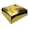 Caja para tarta dorada metalizada con asa 27 x 27 x 10 cm