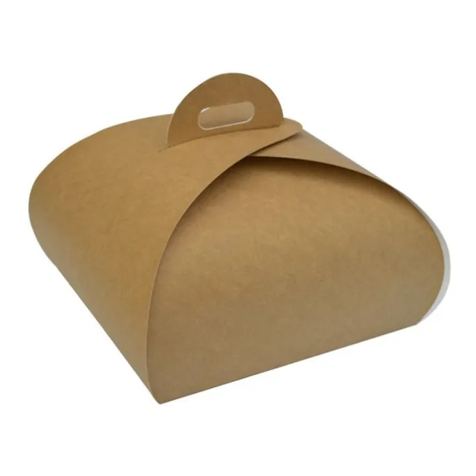 Caja para tarta kraft con asa 28 x 28 x 11 cm