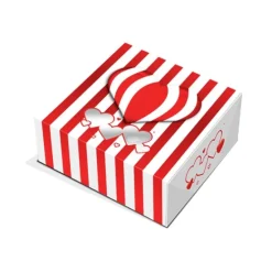 Caja para tarta rayas rojas corazones San Valentín 24 x 24 x 7,5 cm - Pastkolor