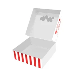 Caja para tarta rayas rojas corazones San Valentín 24 x 24 x 7,5 cm - Pastkolor