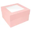 Caja para tarta rosa bebé con ventana 35,5 x 35,5 x 15,2 cm
