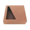 Caja para tartas o roscón de reyes kraft con ventana 26 cm