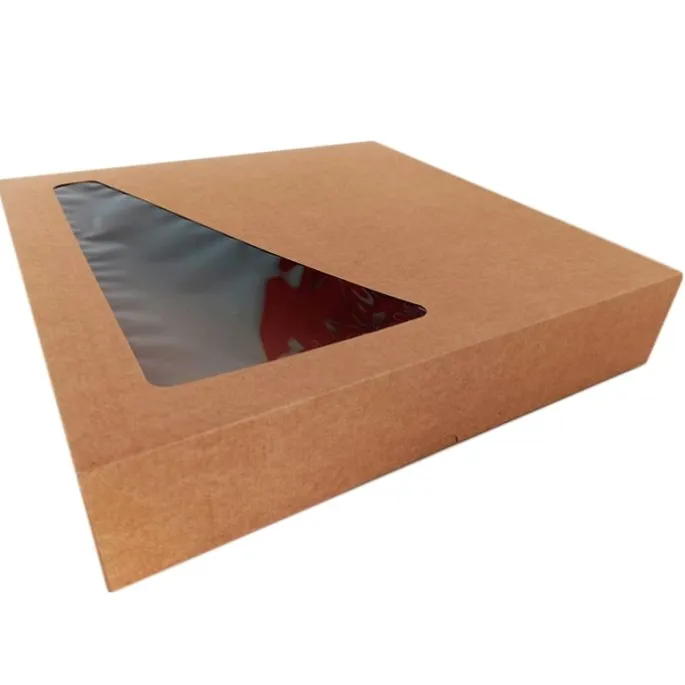 Caja para tartas o roscón de reyes kraft con ventana 32 cm