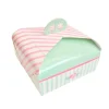 Caja para tarta verde y rosa con asa 28 x 28 x 10 cm
