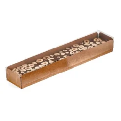 Caja para turrón kraft con tapa transparente 25,5 x 4,5 x 3 cm
