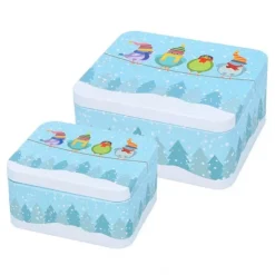 Cajas de lata pájaros invierno Navidad (2) - Birkmann