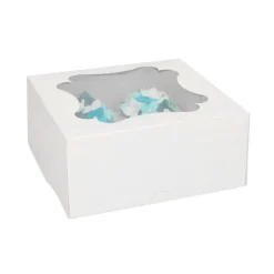Cajas para 4 cupcakes blancas con ventanas 16,5 x 16,5 x 7 cm (3) - Funcakes