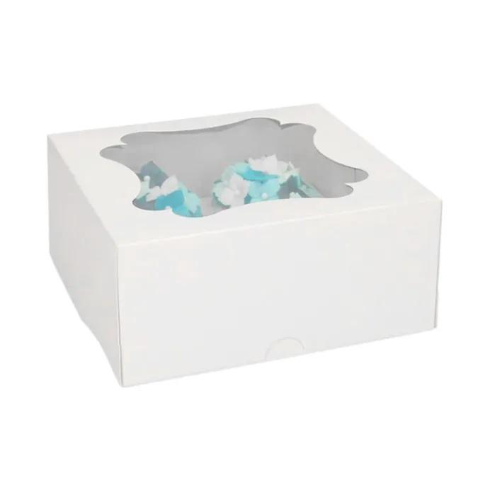 Cajas para 4 cupcakes blancas con ventanas 16,5 x 16,5 x 7 cm (3) - Funcakes