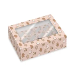 Cajas para 6 cupcakes con ventana jengibre Navidad 23 x 17 x 10 cm (2)