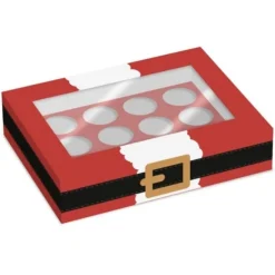 Cajas para 12 cupcakes con ventana Papá Noel Navidad 33 x 24 x 8 cm (2)