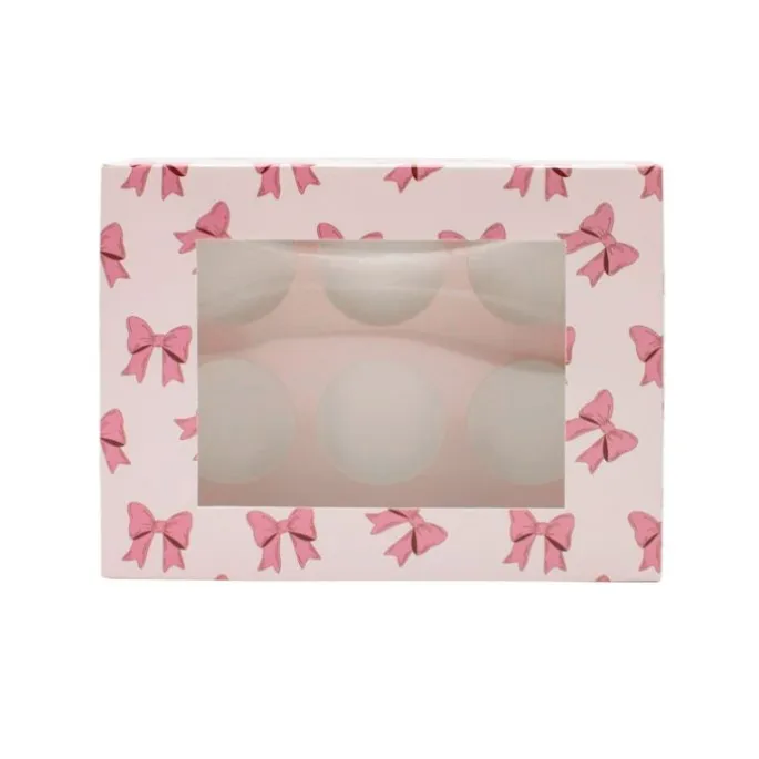Cajas para 6 cupcakes con ventana lazos 23 x 17 x 10 cm (2)