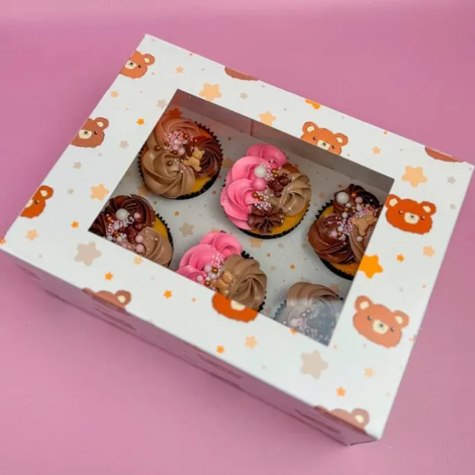 Cajas para 6 cupcakes con ventana ositos 23 x 17 x 10 cm (2)