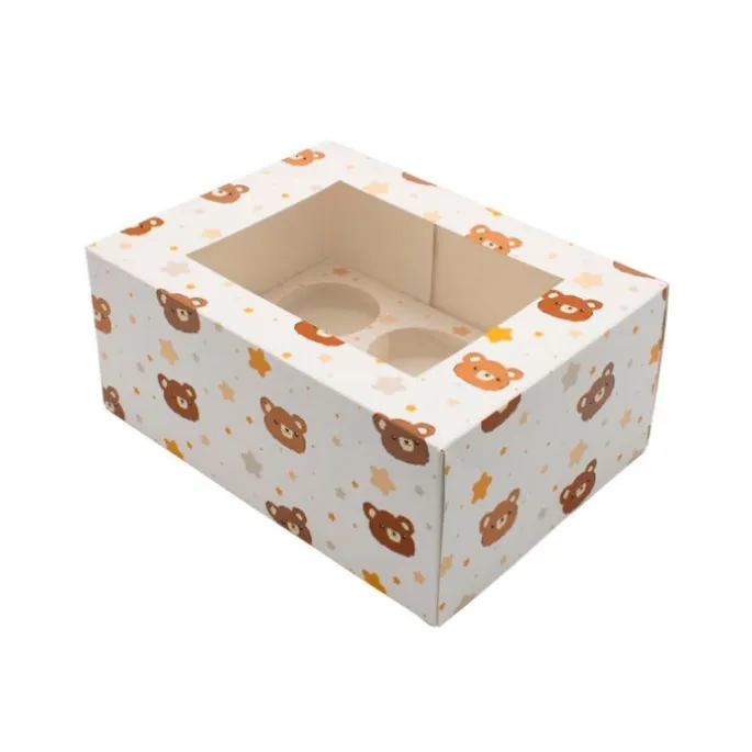Cajas para 6 cupcakes con ventana ositos 23 x 17 x 10 cm (2)