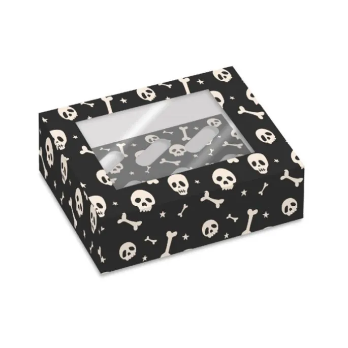 Cajas para 6 cupcakes con ventana calaveras Halloween 23 x 17 x 10 cm (2)