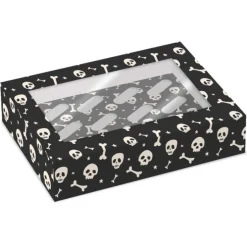 Cajas para 12 cupcakes con ventana calaveras Halloween 33 x 23 x 10 cm (2)