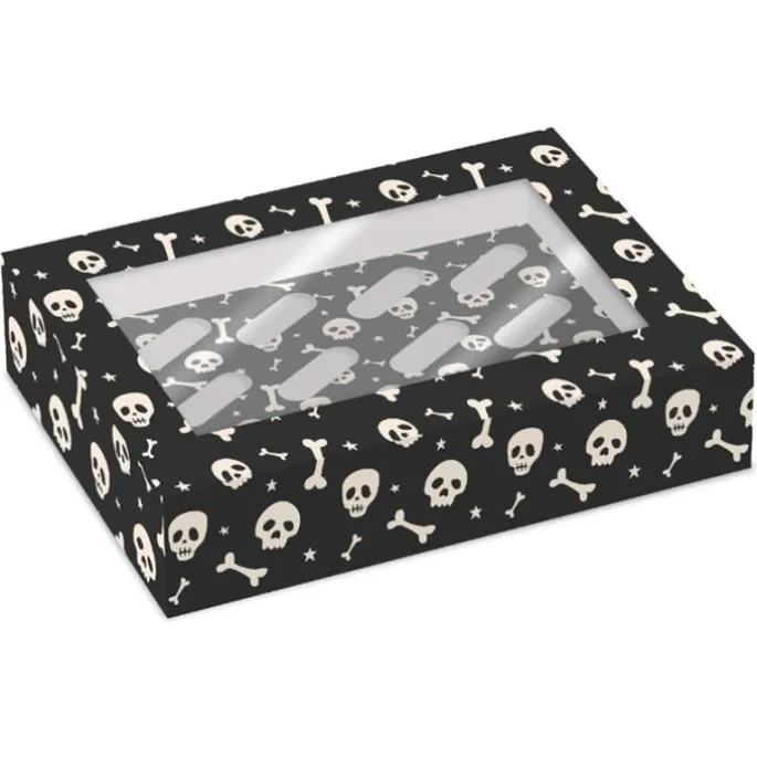 Cajas para 12 cupcakes con ventana calaveras Halloween 33 x 23 x 10 cm (2)