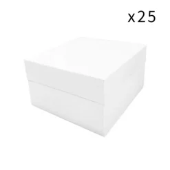 Cajas para tarta blancas con tapa 20,5 x 20,5 x 15 cm (25) - Funcakes