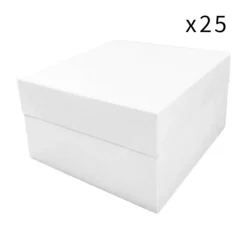 Cajas para tarta blancas con tapa 28,2 x 28,2 x 15,2 cm (25) - Funcakes