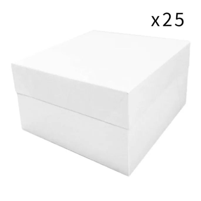 Cajas para tarta blancas con tapa 33 x 33 x 15 cm (25) - Funcakes