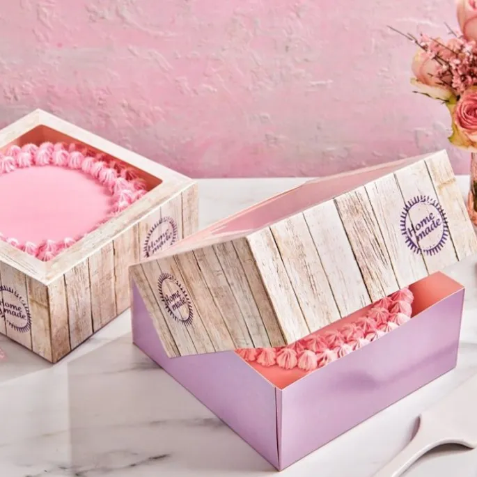 Cajas para tarta Madera 26 x 26 x 12 cm (2) - Funcakes