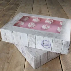 Cajas para tarta Madera 35,5 x 24,5 x 8 cm (2) - Funcakes