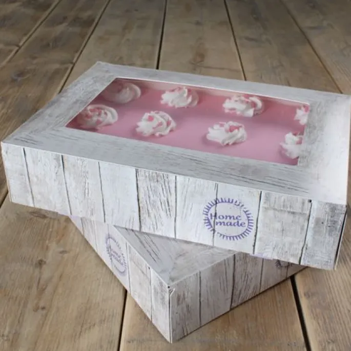 Cajas para tarta Madera 35,5 x 24,5 x 8 cm (2) - Funcakes