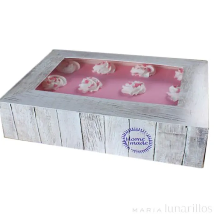Cajas para tarta Madera 35,5 x 24,5 x 8 cm (2) - Funcakes