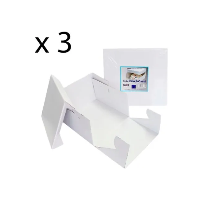 Cajas para tartas cuadradas con tapa 18 x 18 x 15 cm (3) - PME