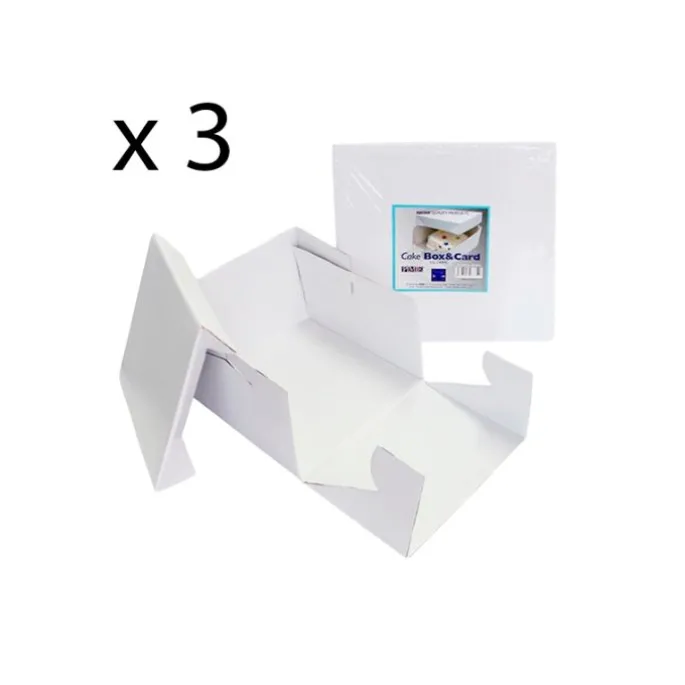 Cajas para tartas cuadradas con tapa 20,5 x 20,5 x 15 cm (3) - PME