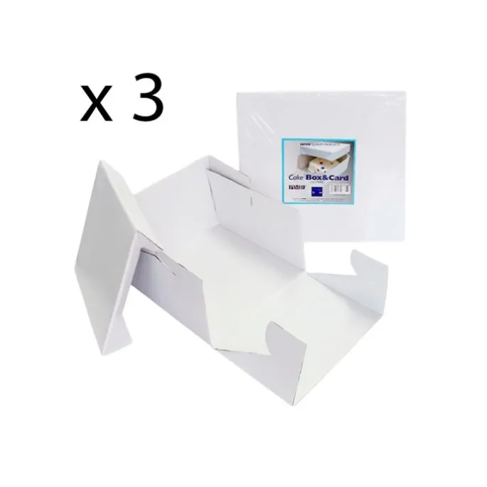 Cajas para tartas cuadradas con tapa 23 x 23 x 15 cm (3) - PME